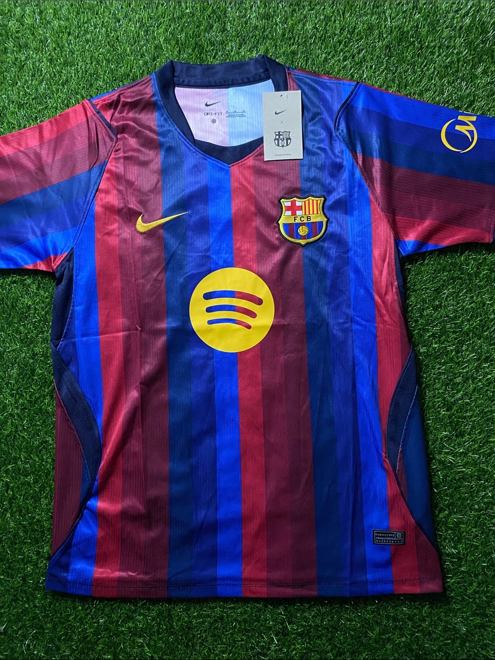 FC Barcelona Home Jersey - Blue & Maroon with Yellow Accents